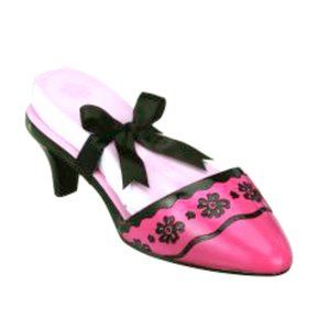 Ganz The Fabulous Shoe & Notepad (Hot Pink & Black Flower Design) NIB